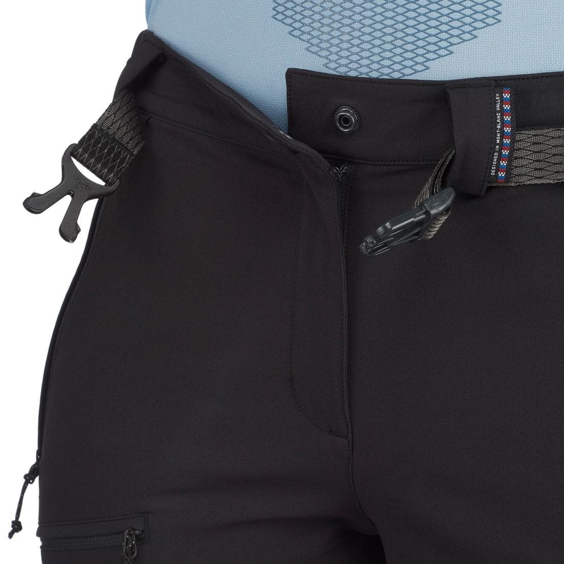 Pantalon déperlant de trek montagne - MT900 noir - Femme