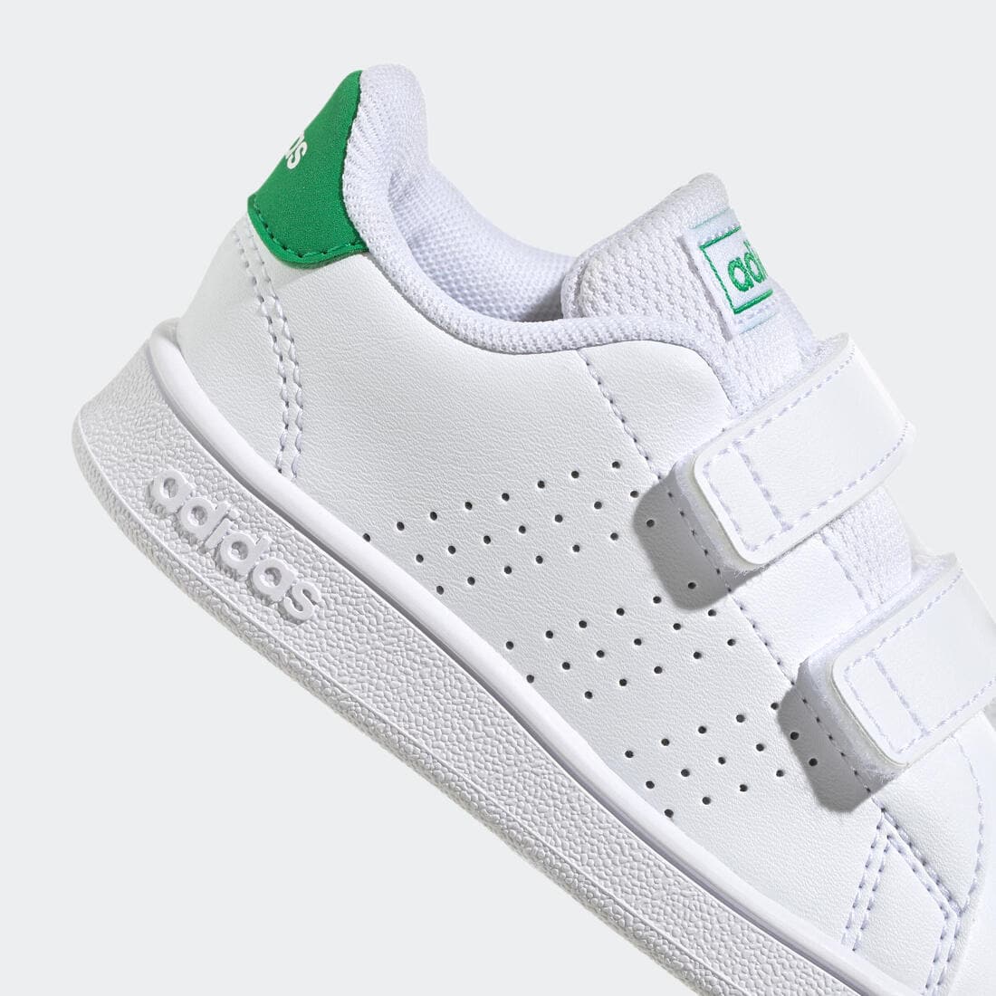 Baskets à scratch bébé - ADIDAS ADVANTAGE blanc/vert