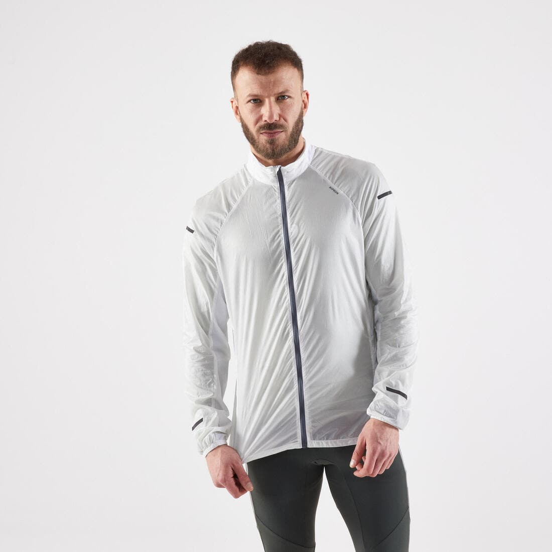 Veste coupe vent Homme - KIPRUN WIND JACKET BLANCHE