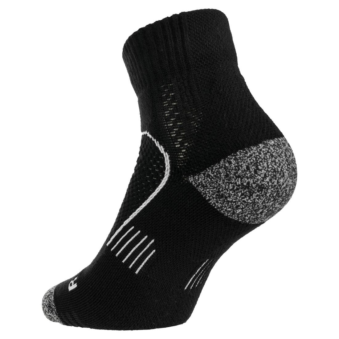 CHAUSSETTES DE SPORT MI-HAUTES ARTENGO RS 900 NOIR  BLANC LOT DE 3