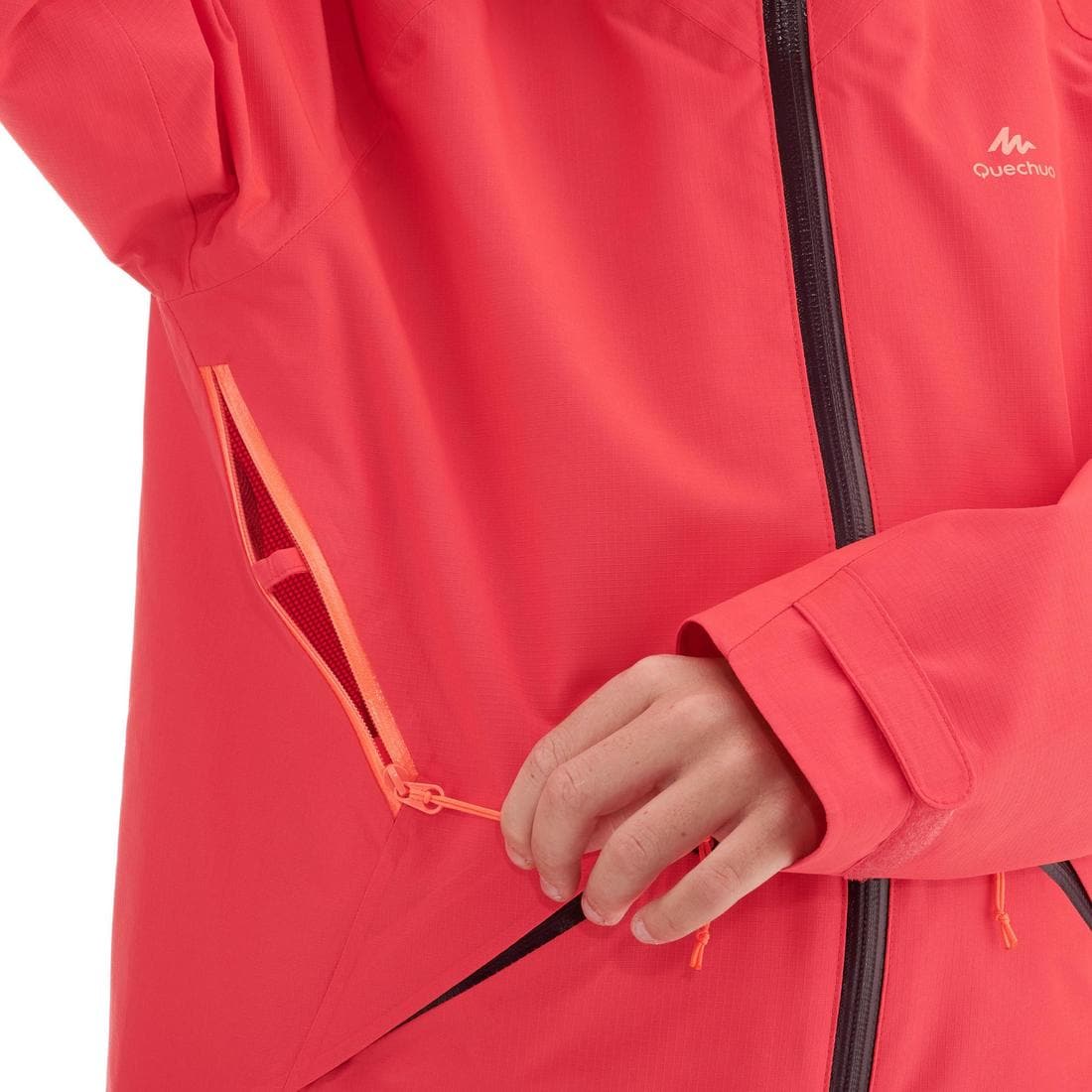 Veste imperméable de randonnée - MH900 corail - enfant 7-15 ans