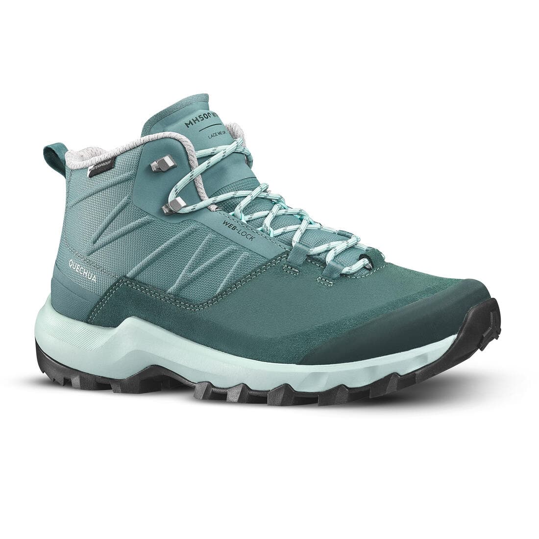 Chaussures imperméables de randonnée montagne - mh500 mid - femme