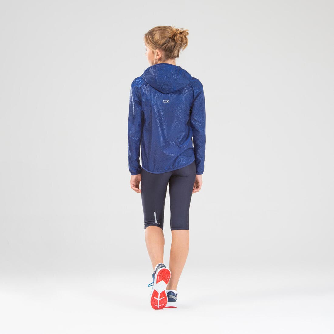 Veste coupe vent enfant pour l'athlétisme Kalenji AT 100 bleue