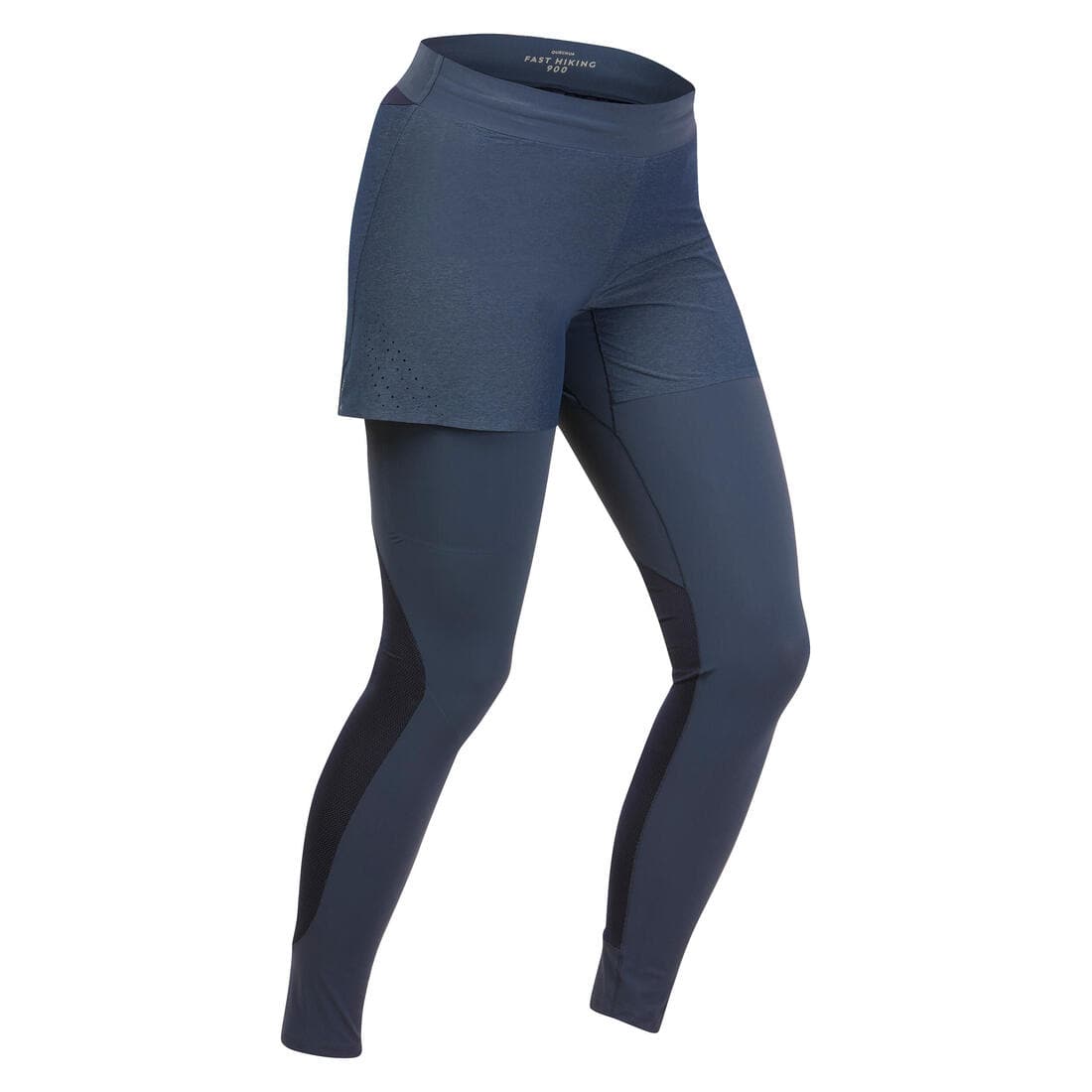 Legging short ultra léger - randonnée rapide - FH900 bleu - Femme