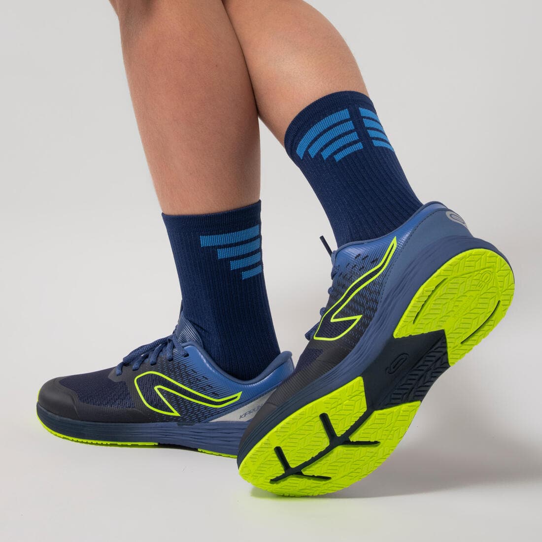 Chaussures de running Enfant -  Kiprun fast noires jaunes