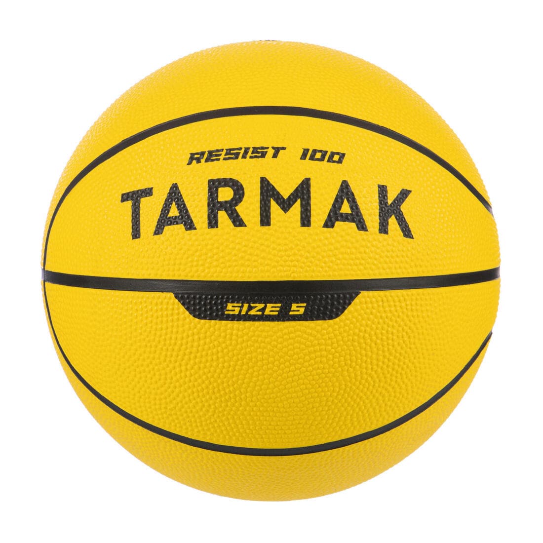 Ballon de basket R100 de taille 5 jaune jusqu'à 10 ans pour débuter.