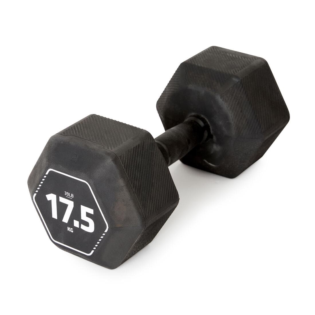 HALTERE HEXAGONAL MUSCULATION CROSSTRAINING HEX DUMBBELL 17,5KG  NOIR