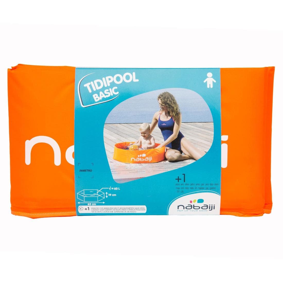 Piscinette enfant TIDIPOOL BASIC orange en mousse de 75 cm de diamètre