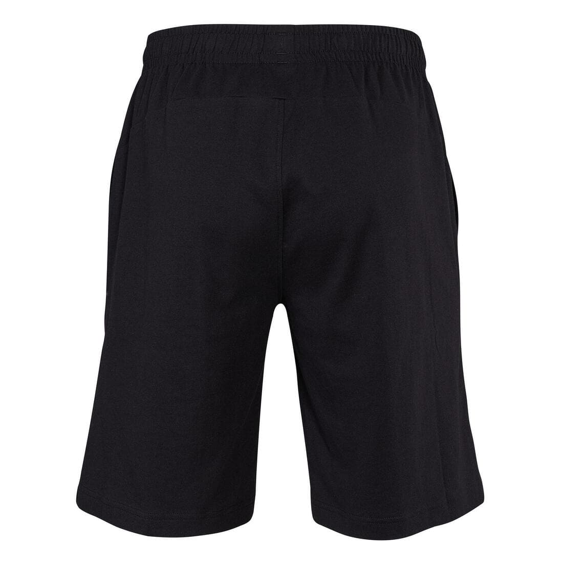 Short Fitness homme coton droit avec poche -  Noir