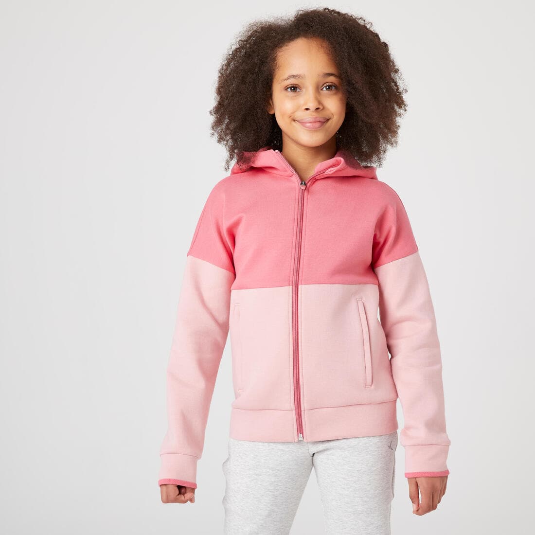 Sweat zippé à capuche enfant coton respirant - 900