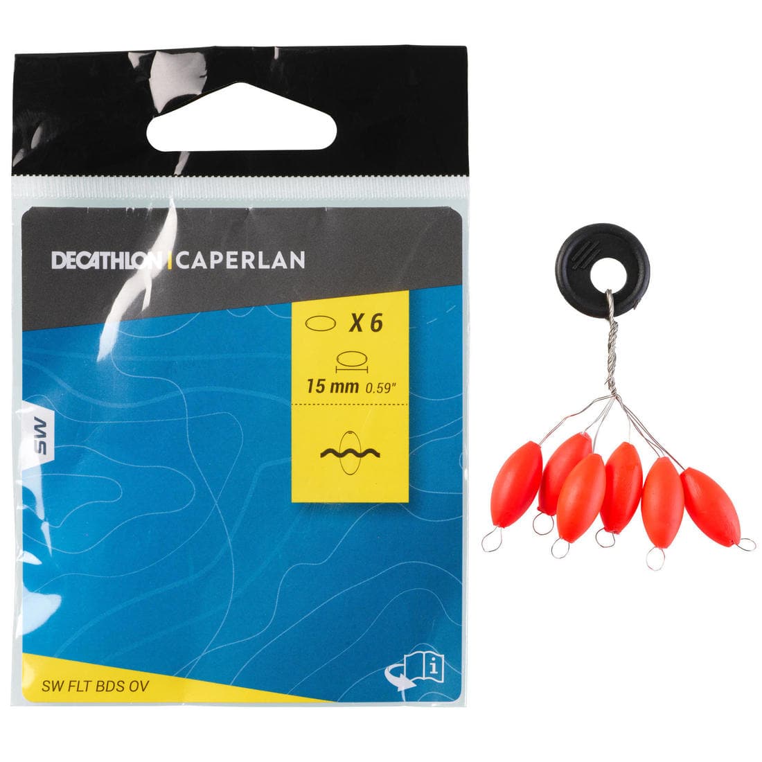 Perle flottante de pêche en surfcasting ovale 12mm