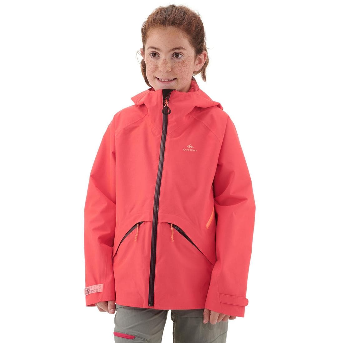 Veste imperméable de randonnée - MH900 corail - enfant 7-15 ans