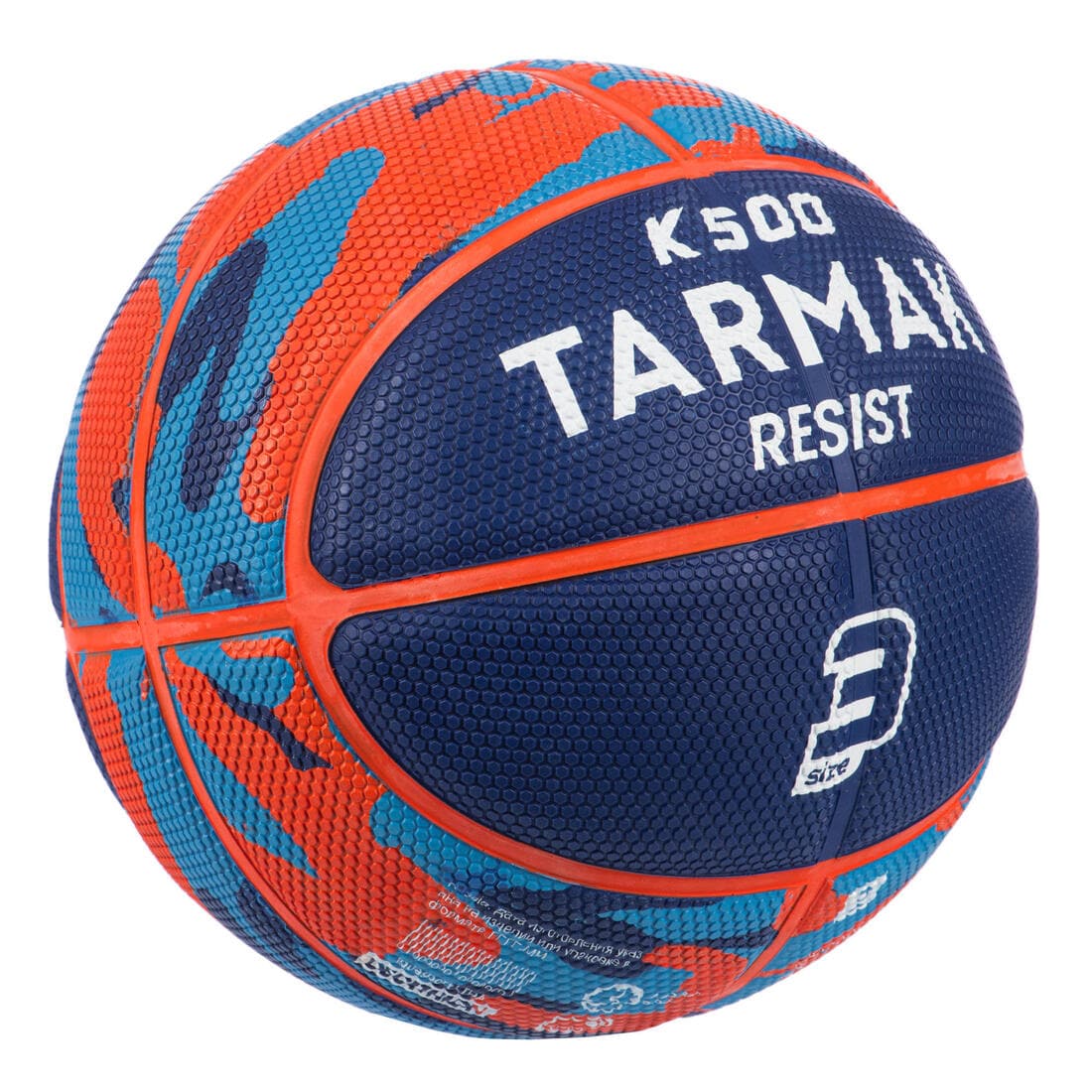 Ballon de basketball taille 3 Enfant - K500 Rubber bleu rouge