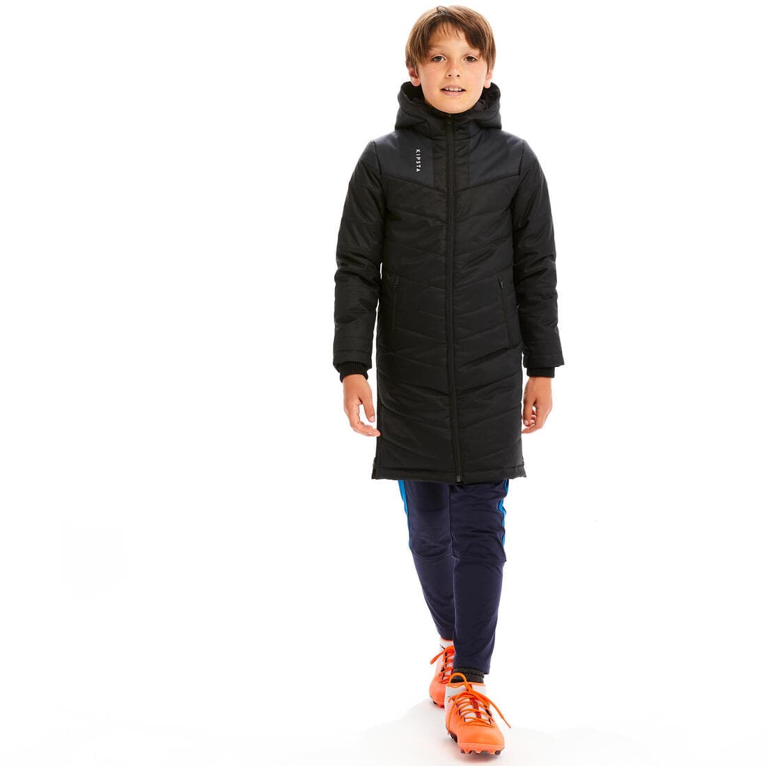 PARKA LONGUE  DE FOOTBALL ENFANT TRX NOIRE