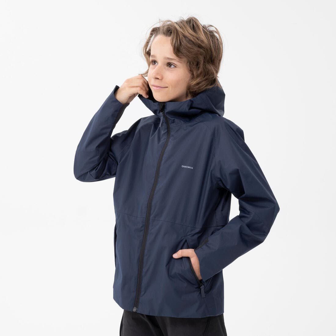 Veste imperméable de randonnée - MH500 grise et - enfant 7-15 ans