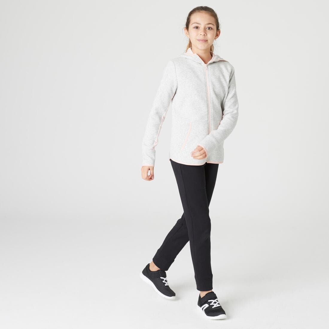 Pantalon de jogging enfant coton respirant - 900 gris chiné clair