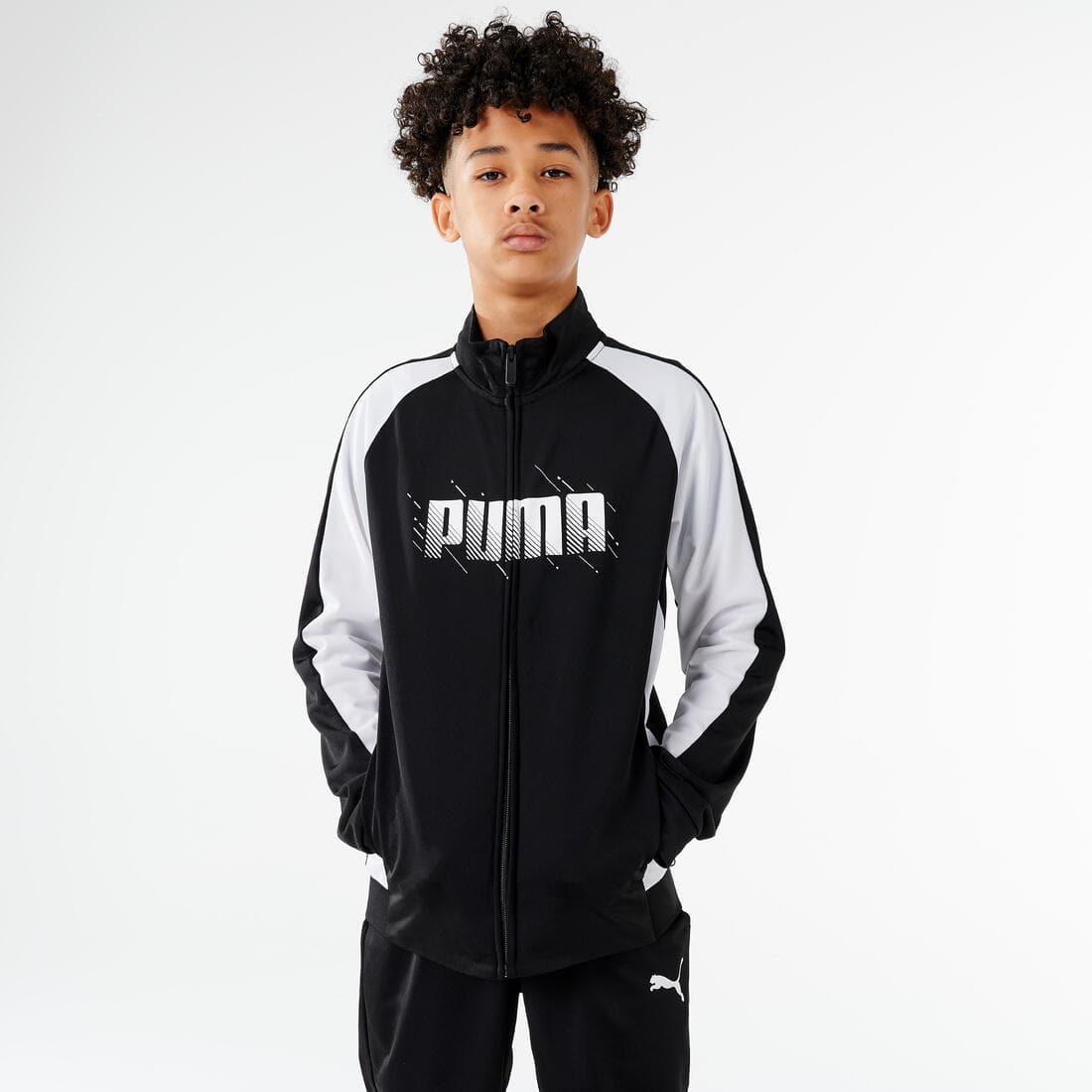 SURVÊTEMENT PUMA ENFANT SYNTHÉTIQUE RESPIRANT - NOIR ET BLANC