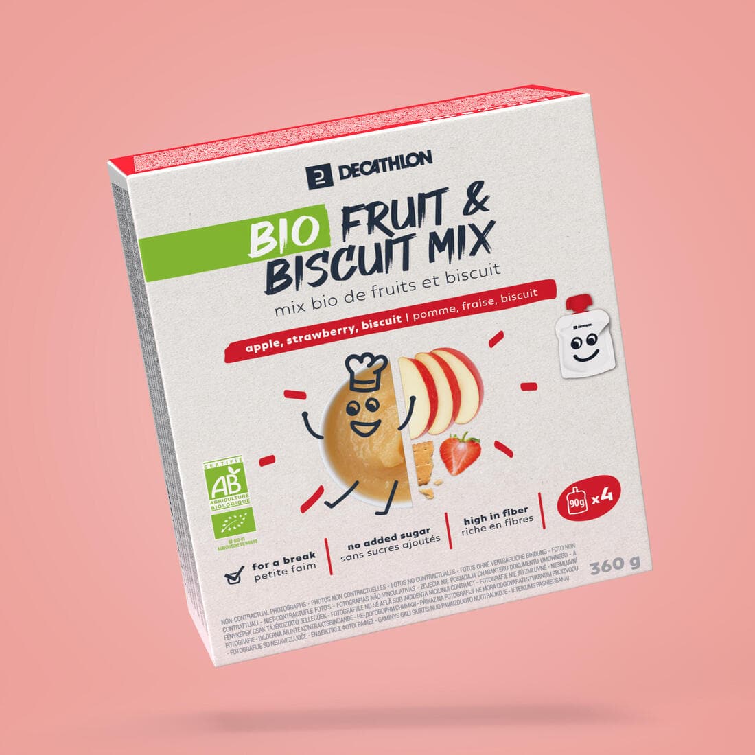 PUREE DE FRUITS & BISCUIT BIO x4