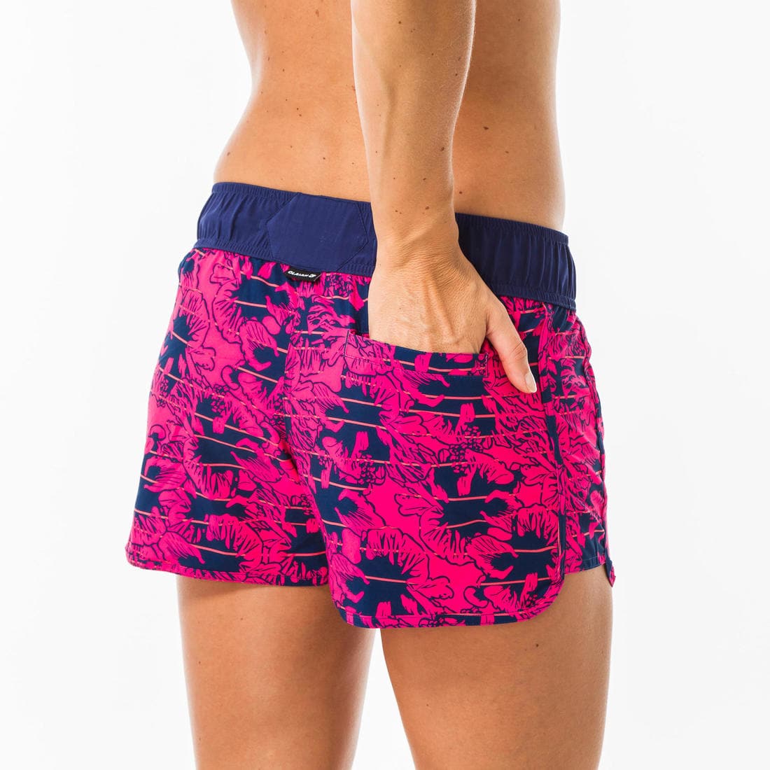 Boardshort surf femme TINI ETHNI avec ceinture élastiquée et cordon de serrage