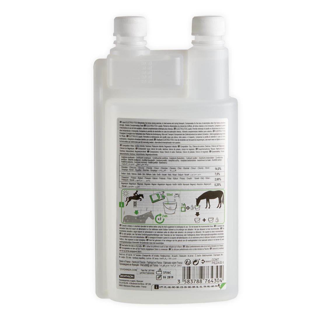 Complément alimentaire équitation Cheval et Poney - Electrolytes  1 L