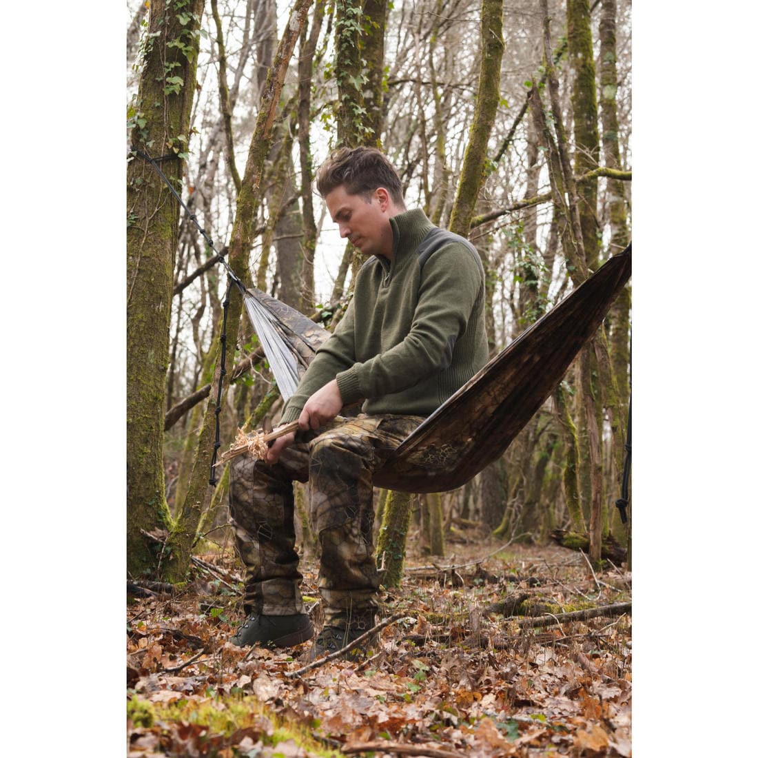 Hamac Bushcraft Résistant 1 personne Camouflage Furtiv