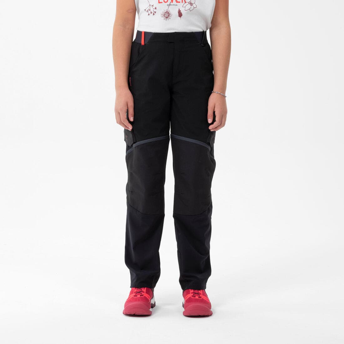 Pantalon de randonnée modulable enfant MH500 framboise 7-15 ans