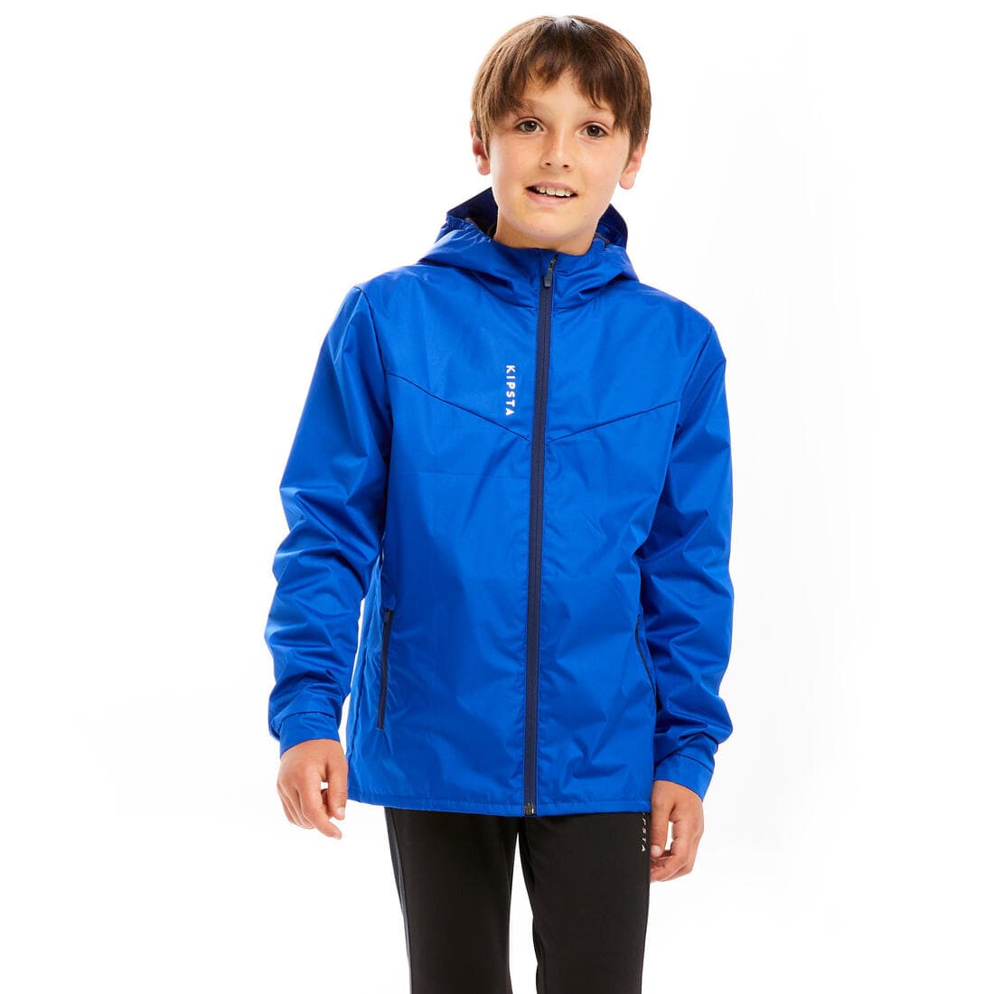 VESTE COUPE PLUIE DE FOOTBALL T500 ENFANT BLEUE