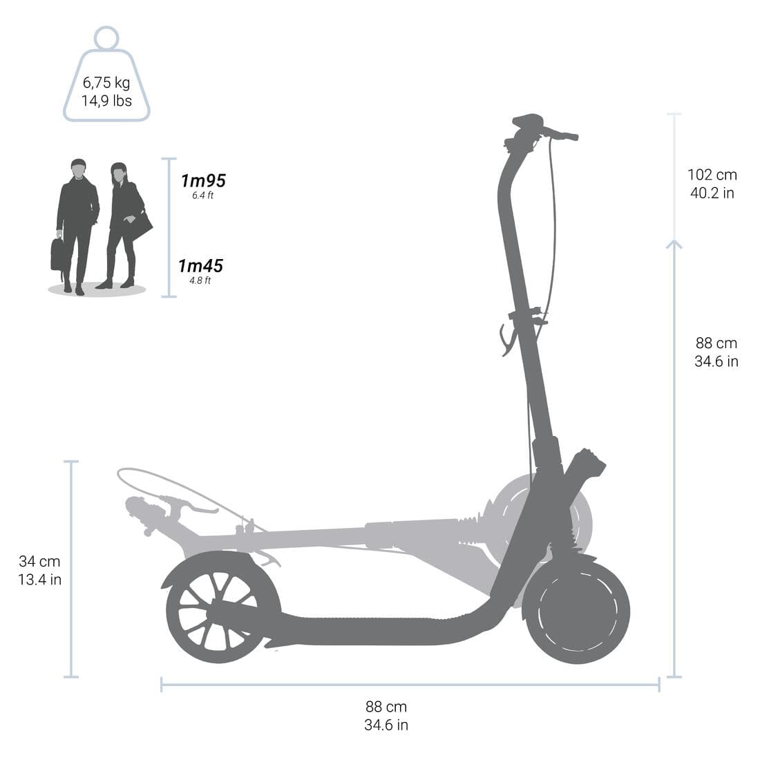 TROTTINETTE ADULTE C900 GRISE