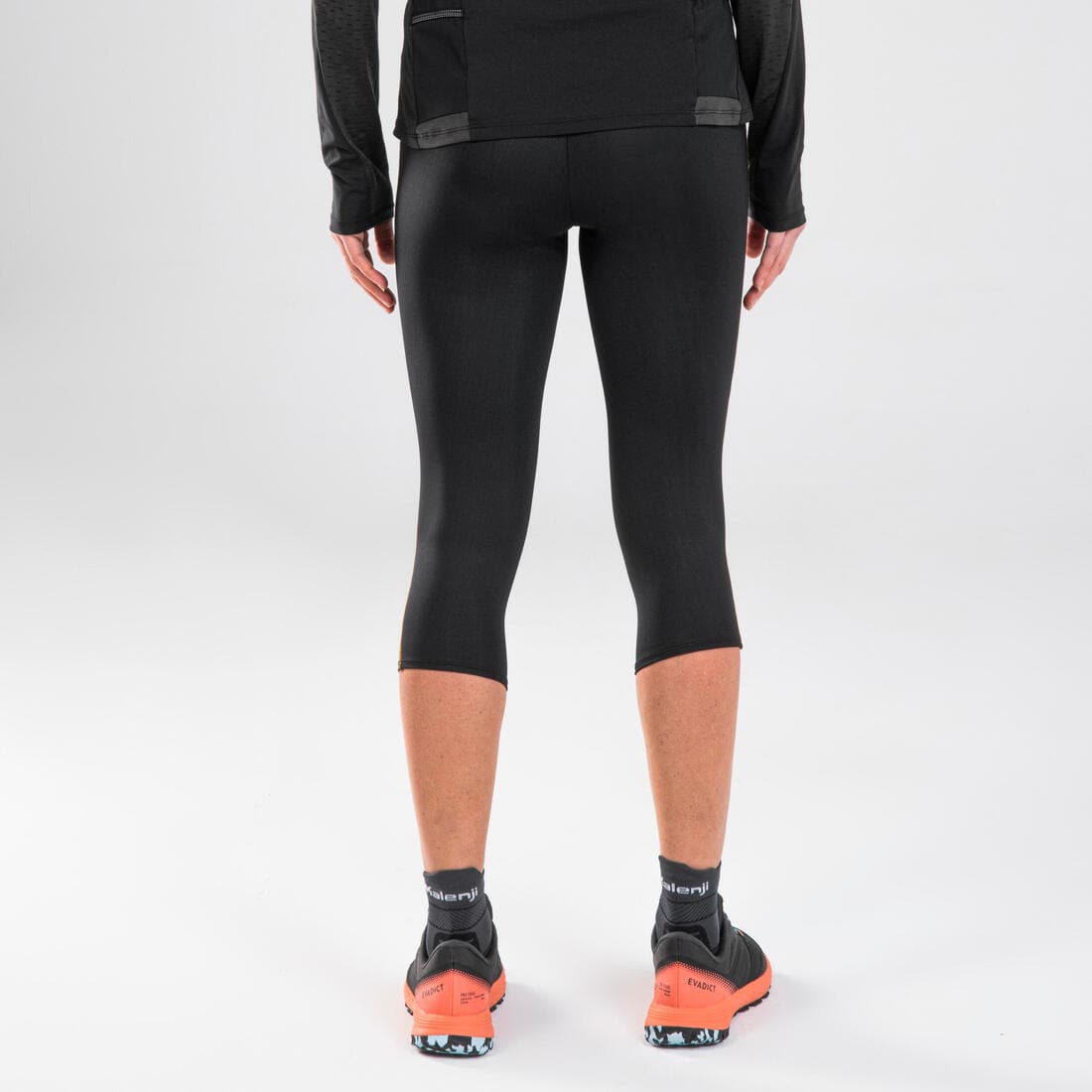 LEGGING DE TRAIL RUNNING 3/4 FEMME EMBOSS NOIR BRONZE