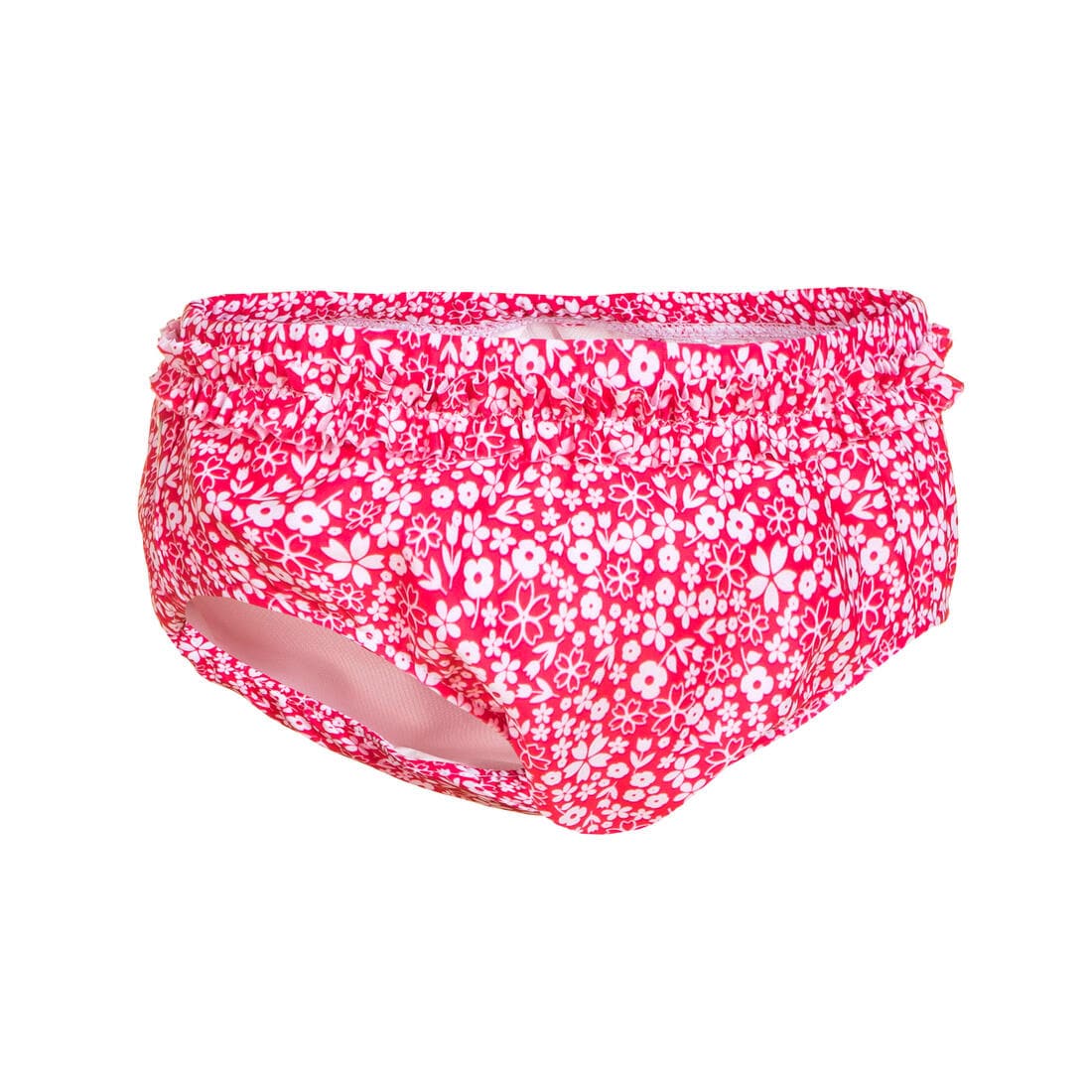 Bas de maillot couche lavable bébé rose imprimé fleurs