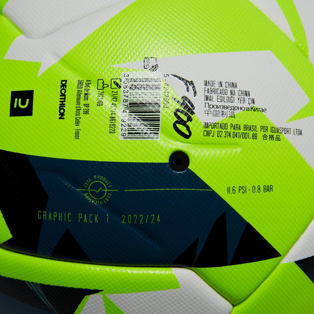 Ballon de football Thermocollé FIFA QUALITY PRO F900 taille 5 blanc jaune