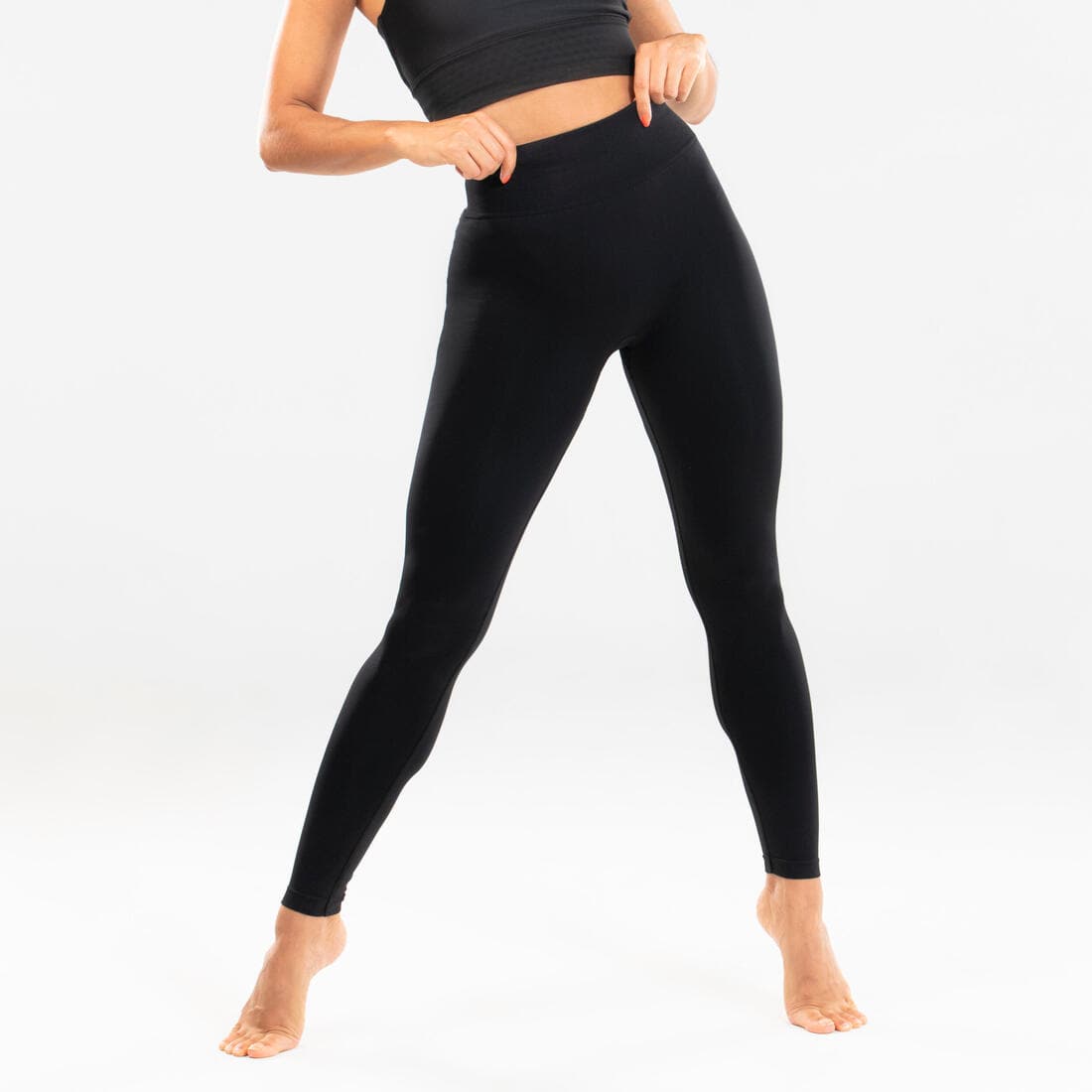 Legging de danse moderne taille haute femme, noir