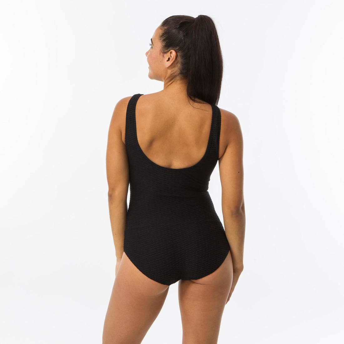 Maillot de Bain Femme 1 Pièce Gaufré Kaipearl New Noir