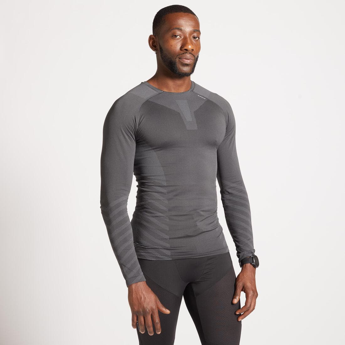 T-shirt de running manches longues slim Homme - KIPRUN Run 500 Sans couture