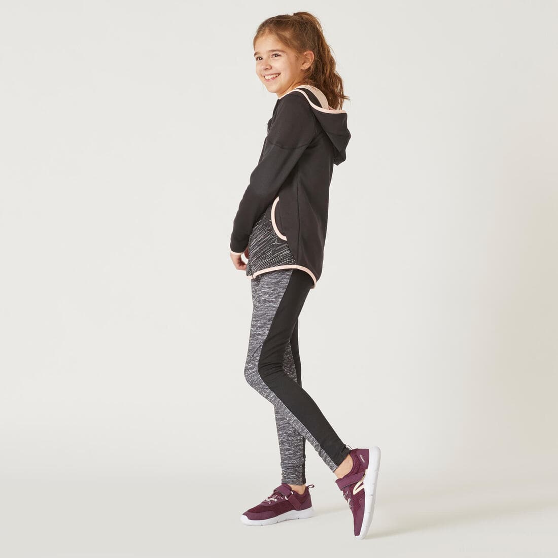 Legging chaud noir imprimé fille