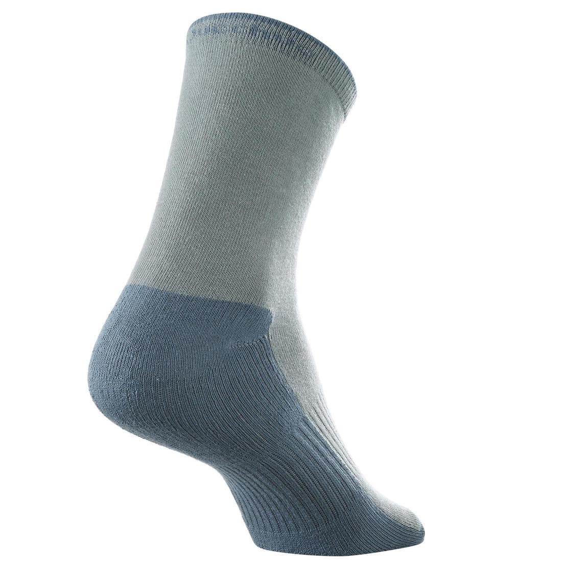 2 paires de chaussettes de randonnée tiges hautes enfant MH100 grises