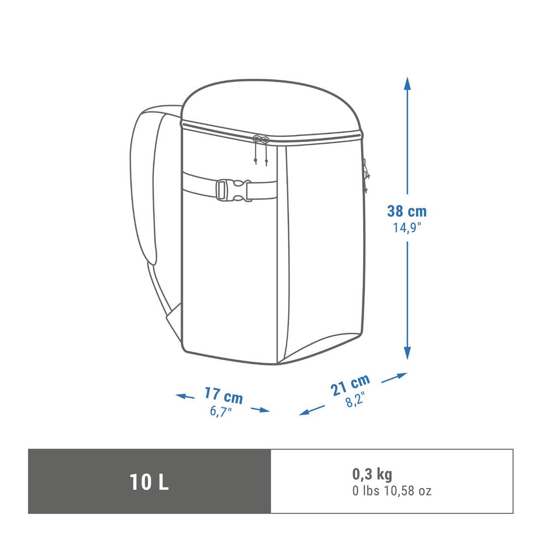 Sac à dos glacière 100 - 10 litres - isotherme et compact