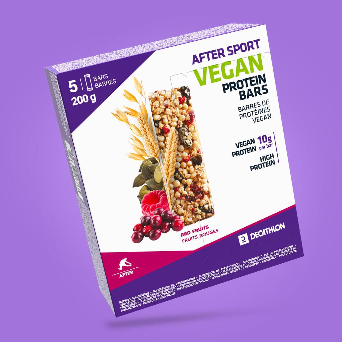 BARRE PROTEINÉE DE RÉCUPÉRATION SPORTIVE VEGAN FRUITS ROUGES 5X40G