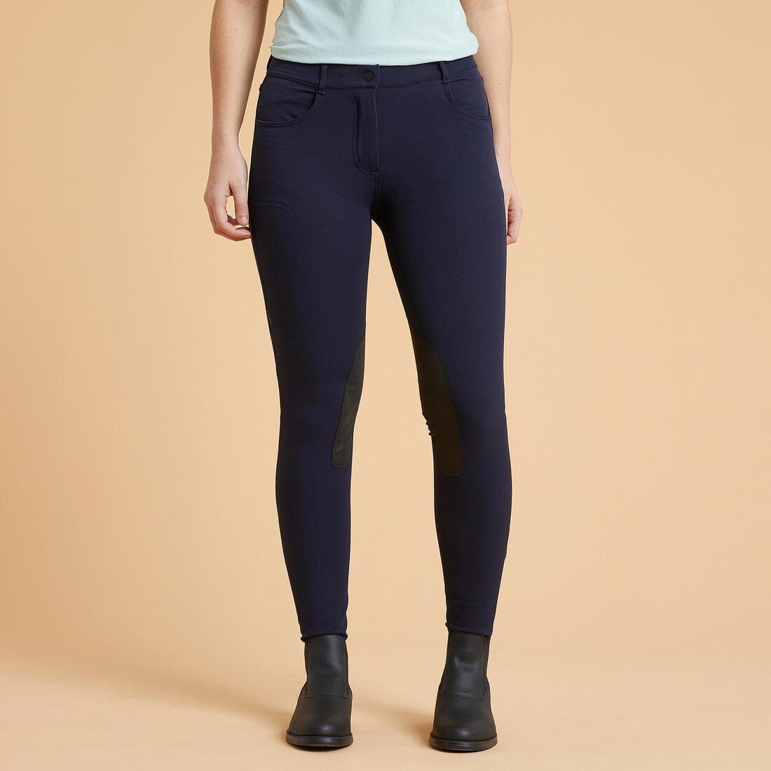 Pantalon équitation basanes agrippantes Femme - 500 marine