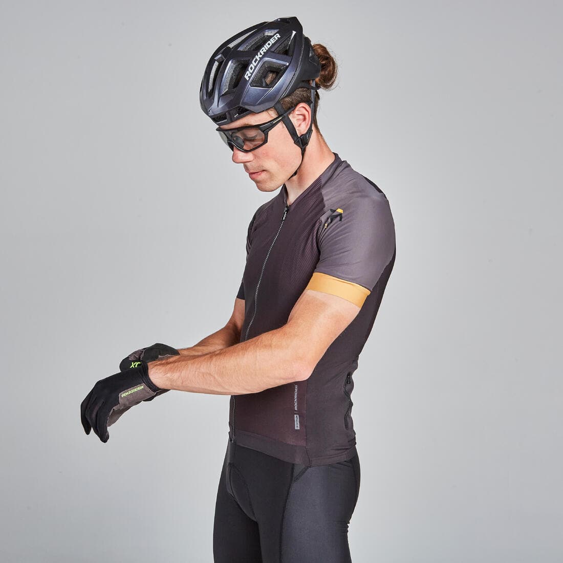 Maillot VTT XC Light Homme Noir et Ocre