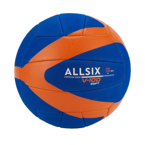 





Ballon de Volleyball V100 Soft 230 - 250 g pour les 10 à 14 Ans - Bleu/Orange