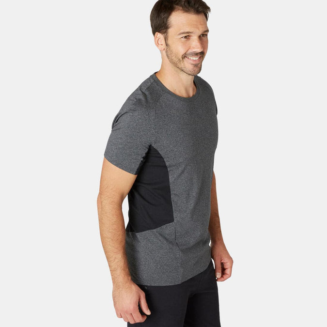 





T-shirt fitness manches courtes slim coton col rond homme gris foncé, photo 1 of 8