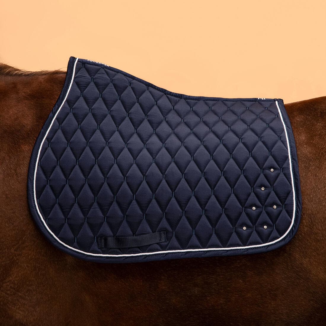 Tapis de selle équitation strass Cheval et Poney - 500 marine