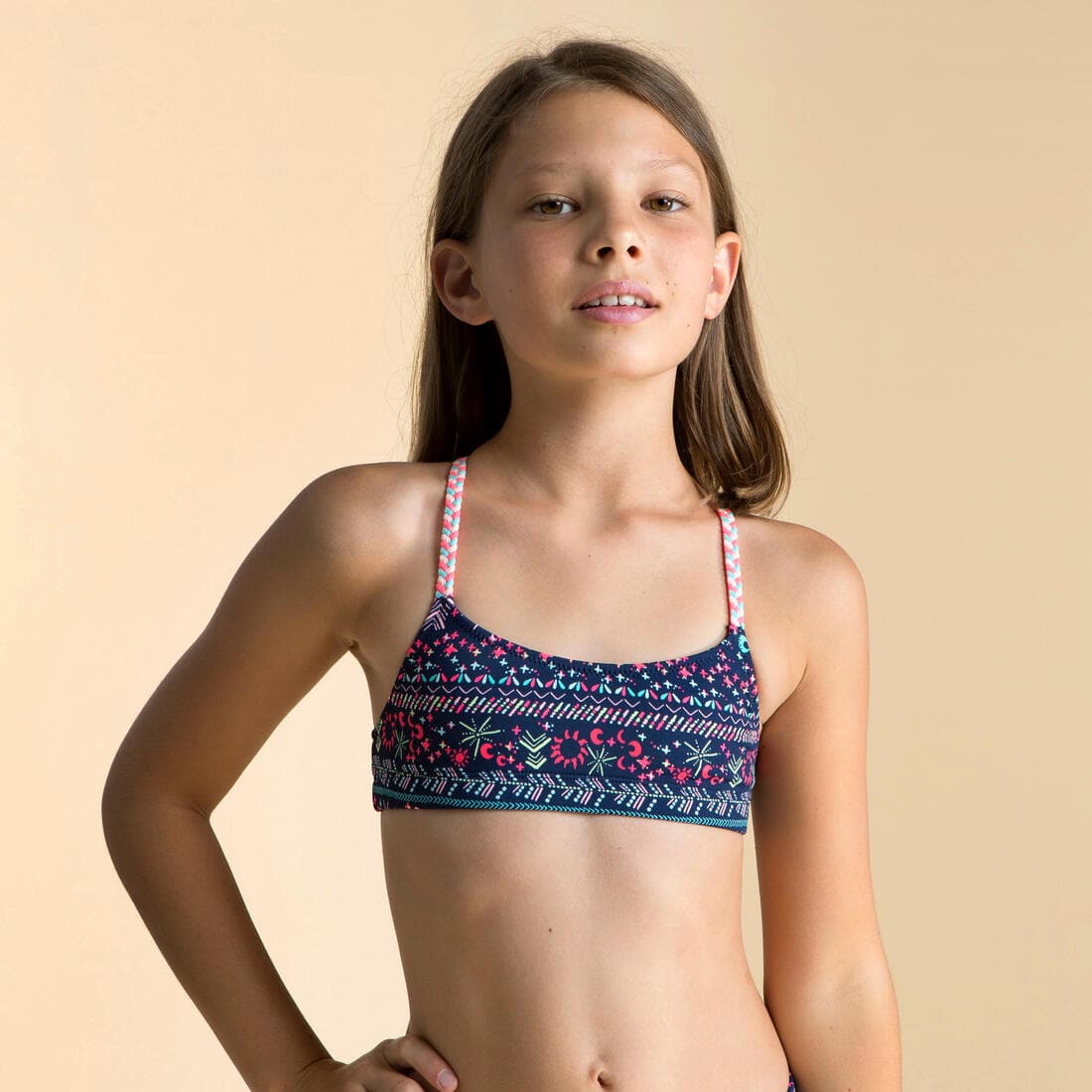 Haut de Maillot de Natation Fille 2 Pièces Lila Luna Bleu