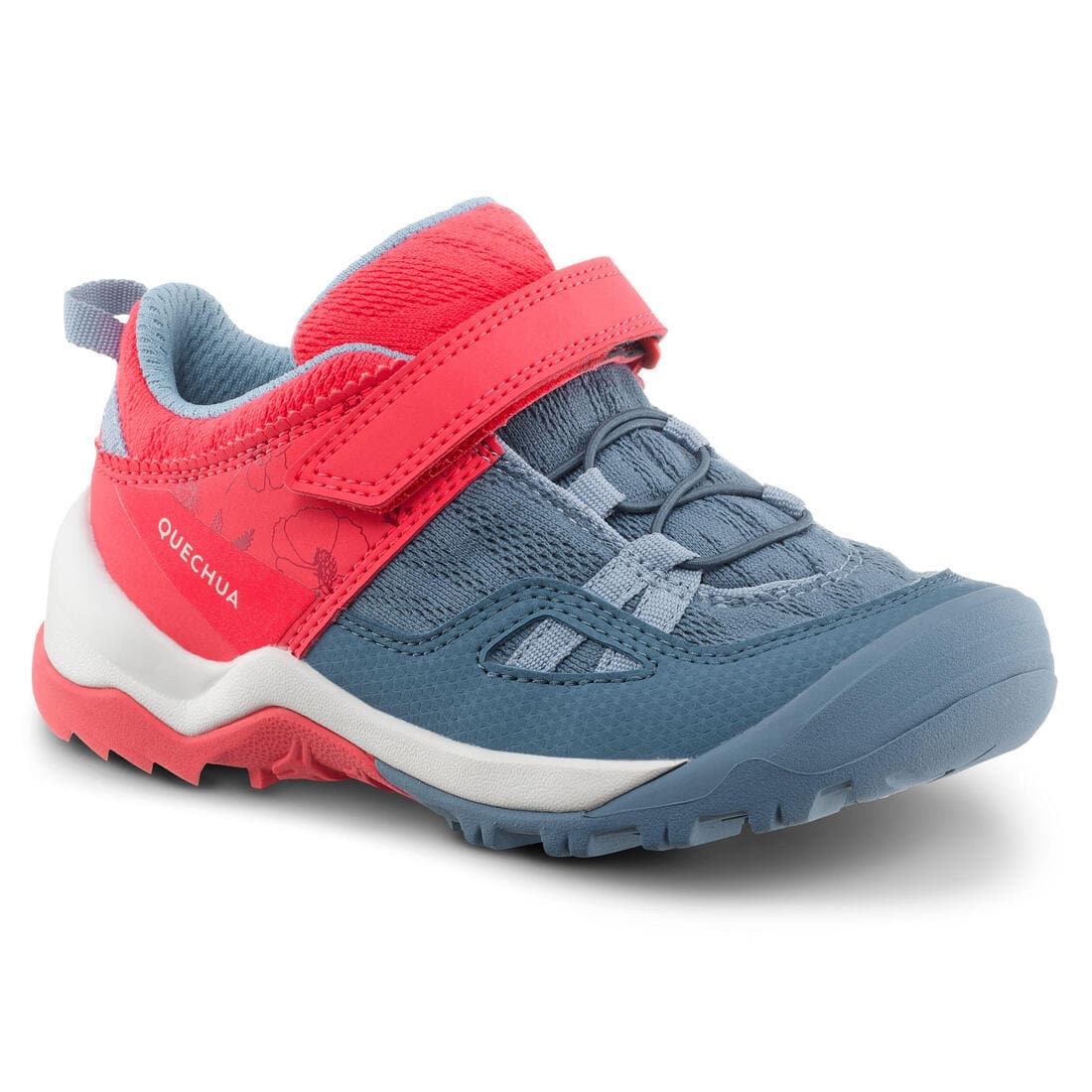 Chaussures de randonnée enfant à scratch Crossrock rose bleue du 24 AU 34