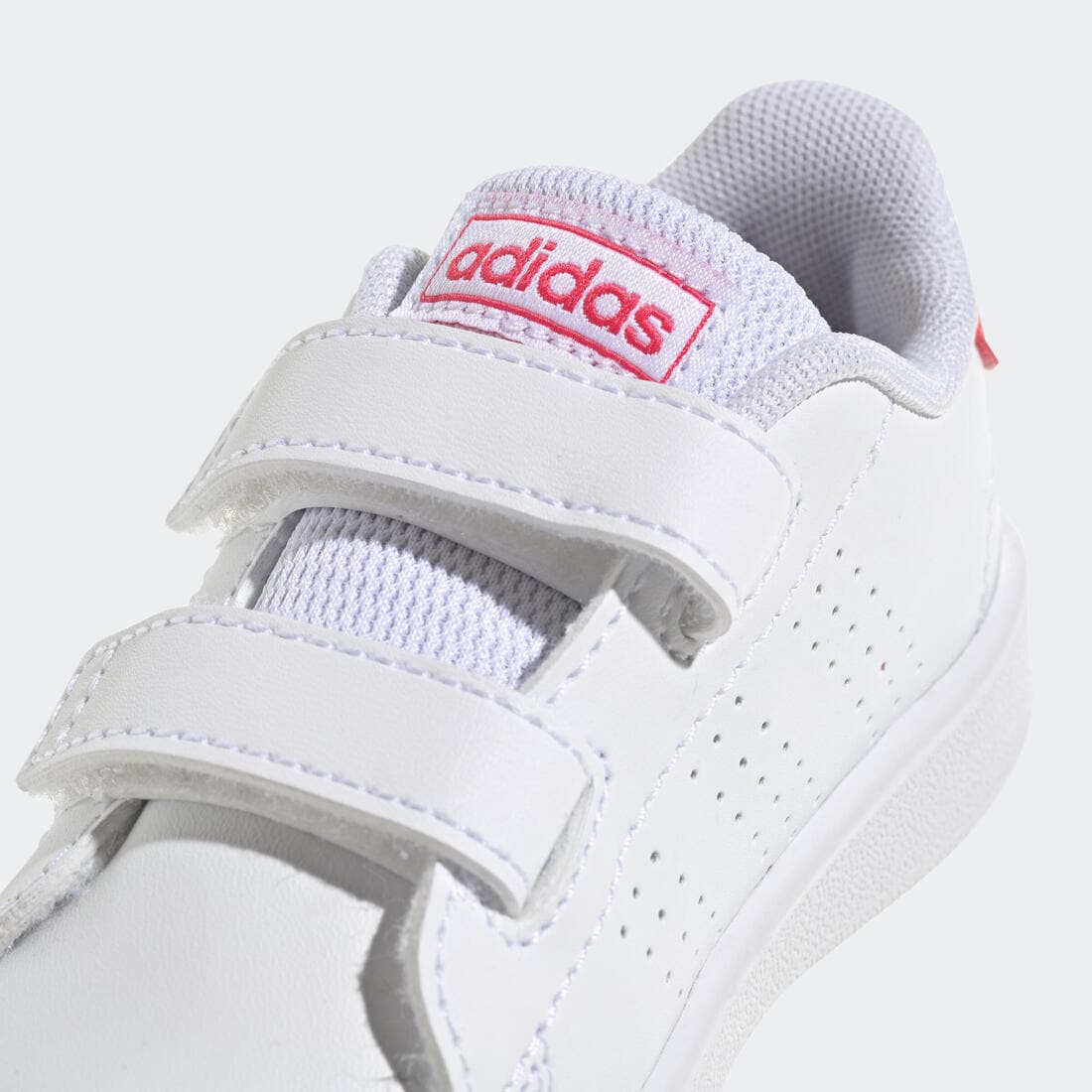 Baskets à scratch bébé - ADIDAS ADVANTAGE blanc/rose