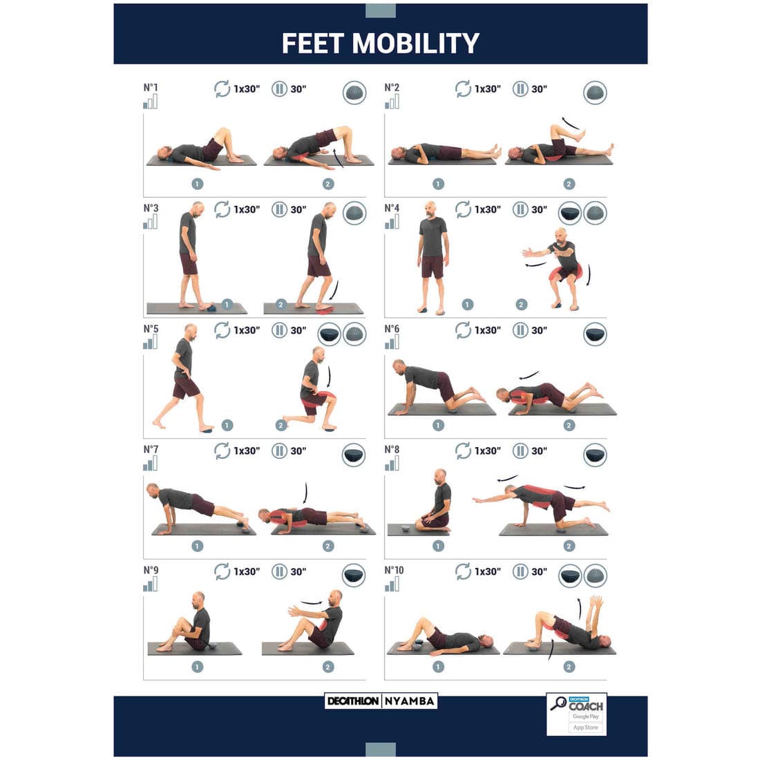 STATION D'EQUILIBRE FEETMOBILITY REVERSIBLE&MODULABLE GRIS VERT