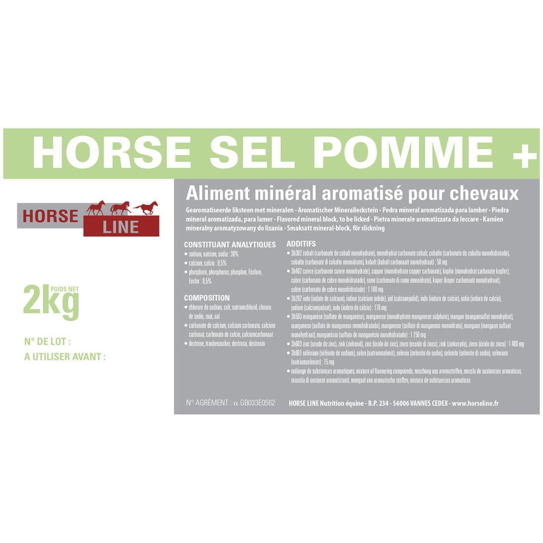 Pierre à sel équitation Cheval et Poney - HORSE ROC pomme 2 kg