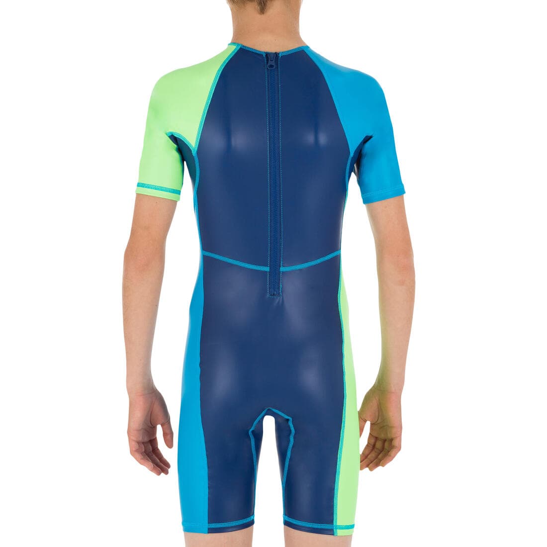 COMBINAISON DE NATATION GARÇON - SHORTY 100 KLOUPI - BLEU / VERT