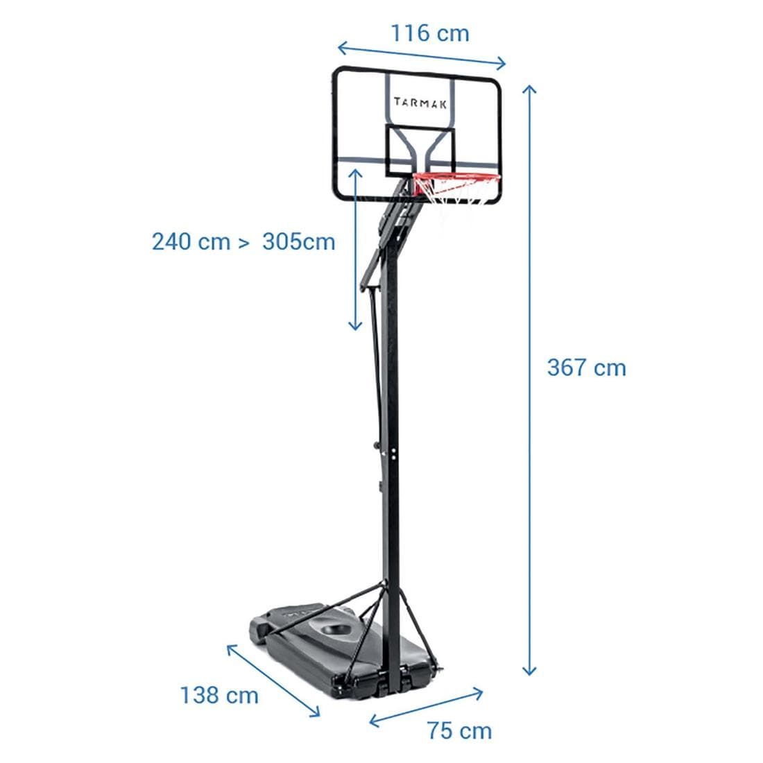 Panier de basket sur pied réglage facile 2,40m à 3,05m - B700 pro